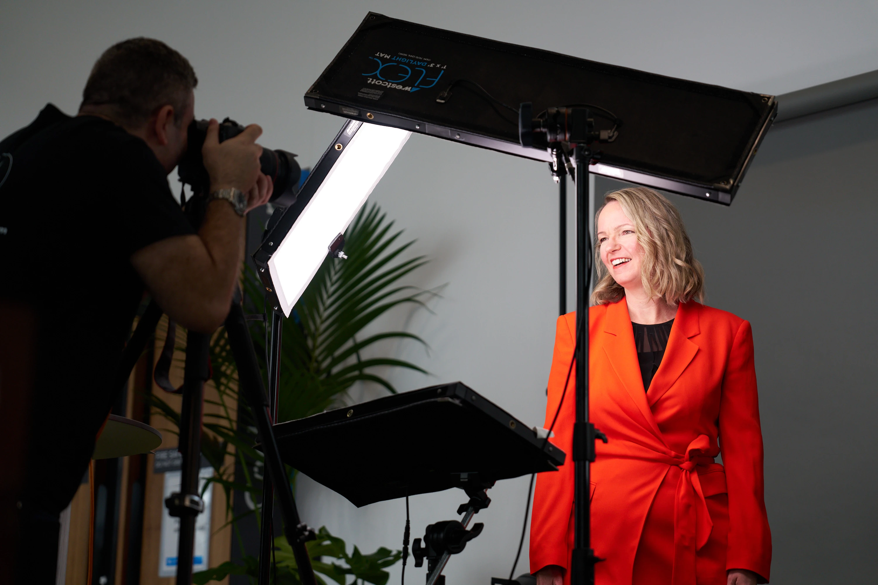 Conference headshot station setup in Sydney with studio lighting